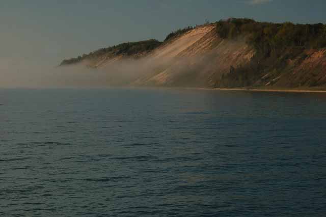 Fog coming into shore at Frankfort